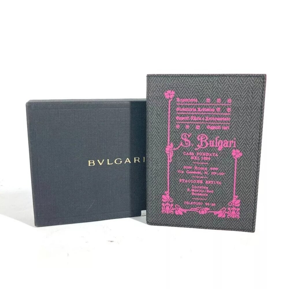 BVLGARI Collezione Logo S.Bulgari Notepad notebook PVC gray/pink Unused